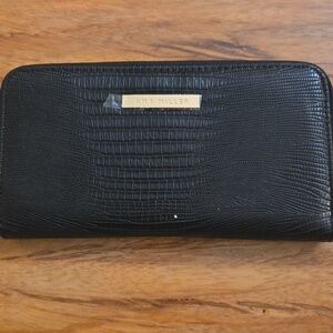 Amy Miller Black Faux Snake Skin Large Wallet New